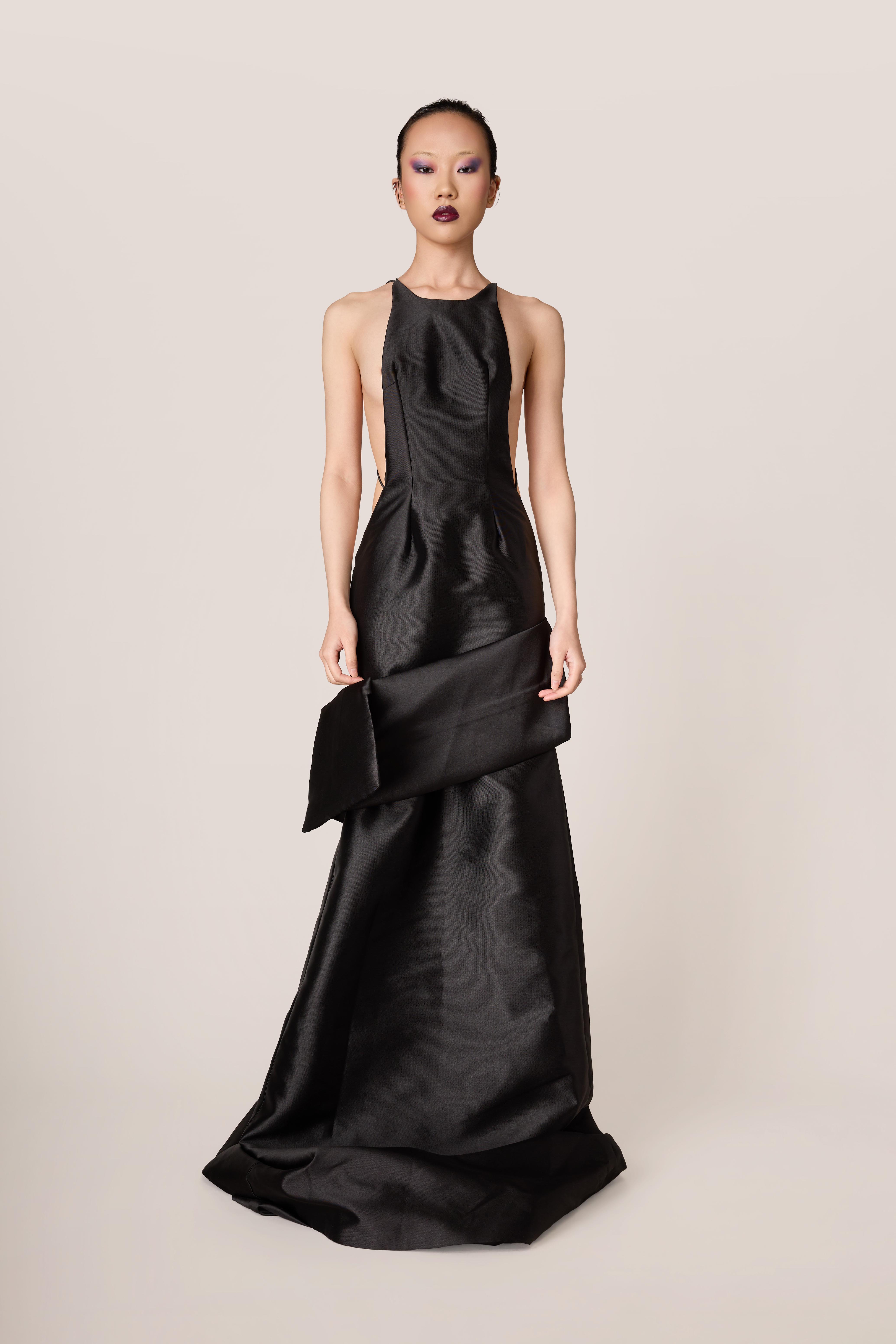 Black Architectural Cutout Gown