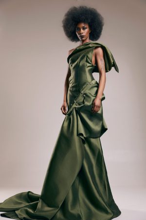 Forest Green One-Shoulder Ball Gown — Collection Finale