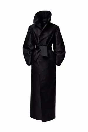 Black Oversized Wrap Coat