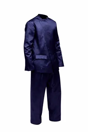 Midnight Navy Mikado Collarless Suit