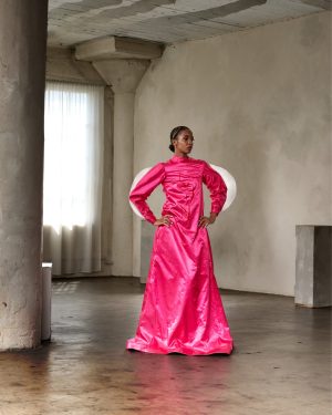 Fuchsia Satin Royalty A-Line Gown