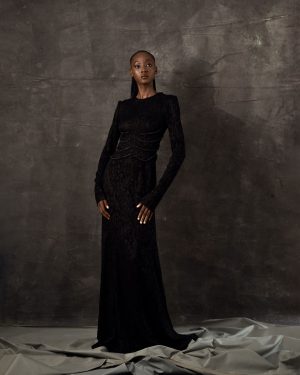 Black Lace Dress with Deep Backline