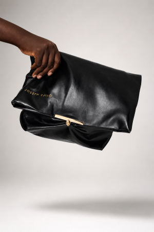 Foldover Clutch Bag — Midnight Black